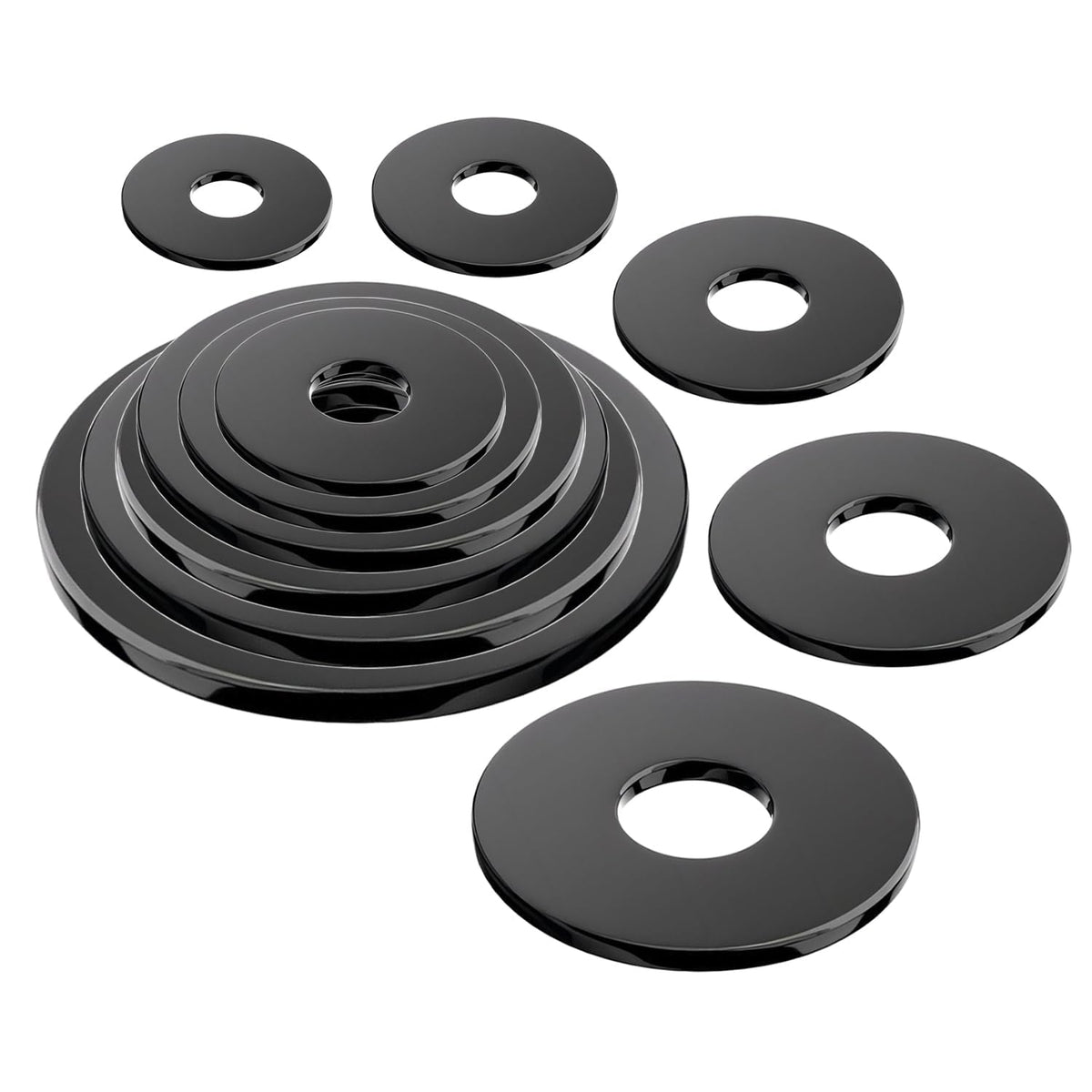 Qrity 20PCS Steel Flat Washer, Fender Washer, M12x24mm Washer, Metal Washers for Home Decoration and Factory Construction