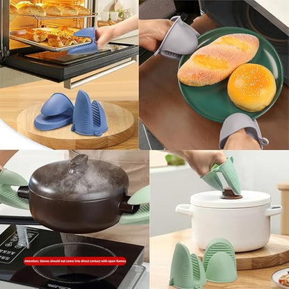 Oven MittsOoaMini Oven Gloves Silicone Heat Resistant Cooking Pinch Mitts Potholder for Air Fryer Kitchen Cooking  Baking (Grey)