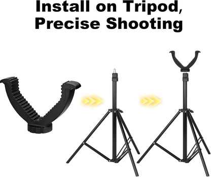 V Yoke Holder Shooting Rest, Tripod Shooting Portable V Yoke, Shooting Tripod Rifle Rest V Yoke Head for Outdoors Activities, Black
