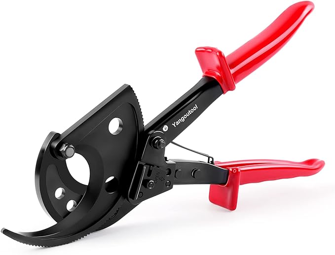 Yangoutool Ratcheting Cable Cutters up to 400mm2 22.5mm0.89 inches Heavy Duty Aluminum Copper Ratchet Wire Cutter for Cutting Electrical Wire