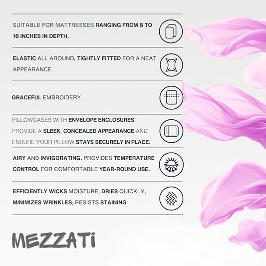Mezzati Prestige Collection 1800 - Luxury sheet set, soft and comfortable, brushed microfiber, Microfiber, Yellow, King