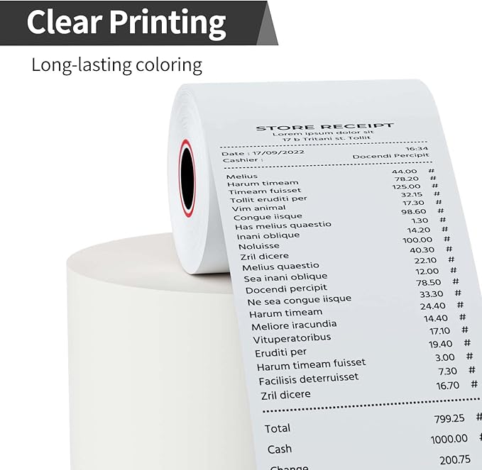 Thermal Receipt Paper Rolls, 3-18 x 230ft Thermal Paper, POS Cash Register Paper Rolls (10 Rolls)