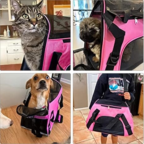 Pet Carrying Bag 1Pcs Dog Carrier Backpack Cat Transport Bag Pet Carrying Box Breathable Pets Handbag Airline Approved Backpack Black