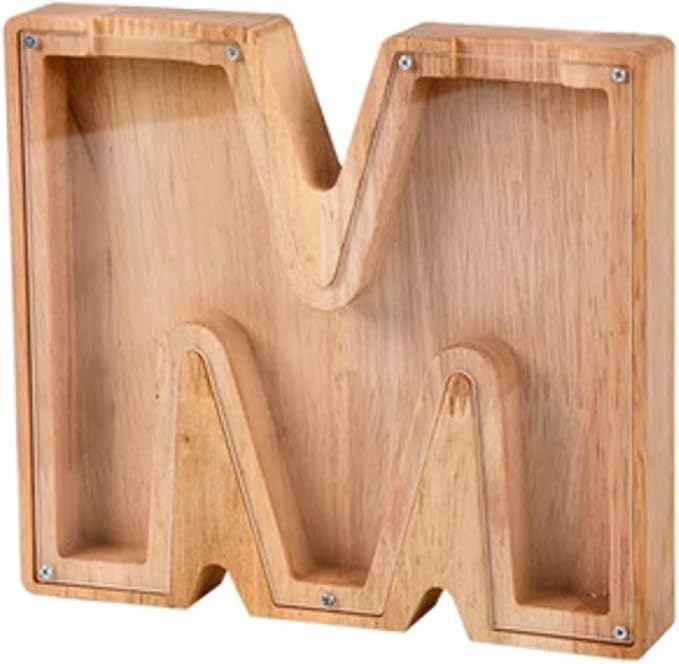 Internet Celebrity Wooden New English Letters Cash Box Children boy Piggy Bank Decoration Saving Box Transparent and Creative Gift