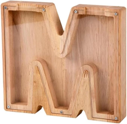 Internet Celebrity Wooden New English Letters Cash Box Children boy Piggy Bank Decoration Saving Box Transparent and Creative Gift