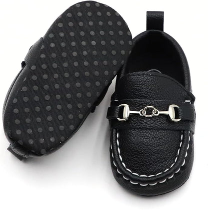 First Walking Shoes for Baby Boys Delightful Solid Color Slip-On Loafers, Lightweight, Non-Slip Flat