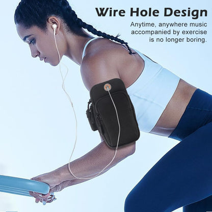 Phone Holder for Running, Walking, Workout, Under 7 in Armband Smartphone Holder, Phone Pouch Cards Keys Wallet, Gym Sports Arm Bands Sleeve Fit Women Men(Color:Black