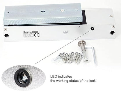 Waterproof 12VDC 24VDC Heavy Duty Magnetic Door Lock Gate Lock 1200lbs Holding Force with ZL Bracket for Access Control Door and Gate Opener, Outdoor Indoor Fail Safe Electromagnetic Door Lock