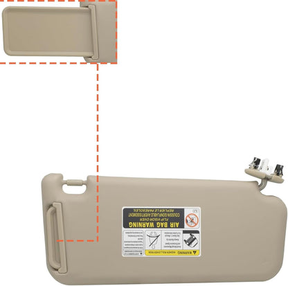 Lalf Beige Sun Visor Fit for Toyota 2006-2013 RAV4 with Light Replace 74310-42501-A1 74320-42501A1 (Left)