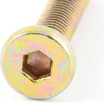 uxcell a16022300ux0880 M6 x 35mm Threaded Hex Socket Head Cap Screw Bolt Bronze Tone 8 Pcs