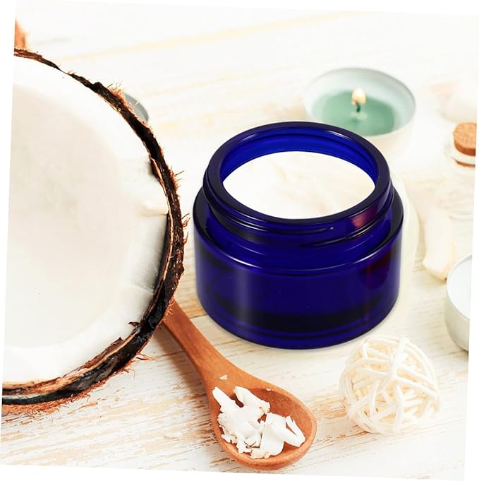 VICASKY 5pcs Refillable Glass Cosmetics Sub Bottle 50g Face Cream Eye Cream Storage Portable and Easy to Use