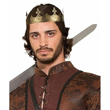 TOBATOBA Gold King Crown for Men - Medieval Renaissance Costume Accessory for Prince Crown Birthday, Prom, Halloween, Cosplay