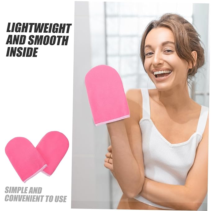 1 Pair Paraffin Wax Gloves Wax Mitts Cloth Mitts Rosy Polyester Hot Wax Hand Covers