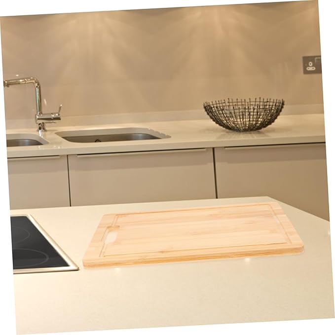 VOSAREA Bamboo Cutting Board Large Chopping Board Trays Japanese Style 36x26x1.4cm