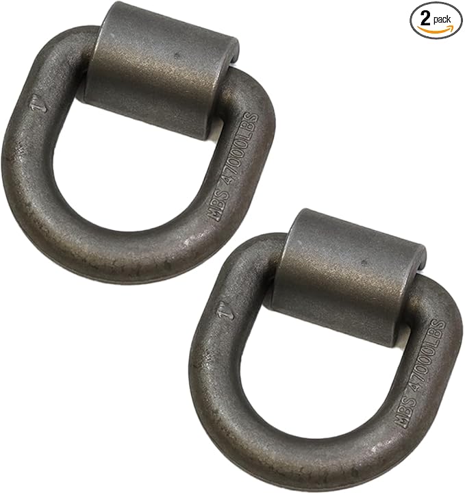 1” Weld-On Heavy Duty Forged D Rings 5” x 5” - 47,000lbs, Raw Finish, for Flatbeds Tie-Down Anchor (2 Pack)
