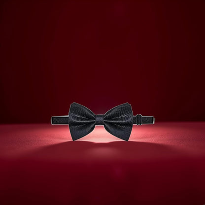 Black Bow Tie Men's Decorative Solid Bow Ties Business Wedding Party Adjustable Bowties Necktie, Ties, Cummerbunds and Pocket Squares