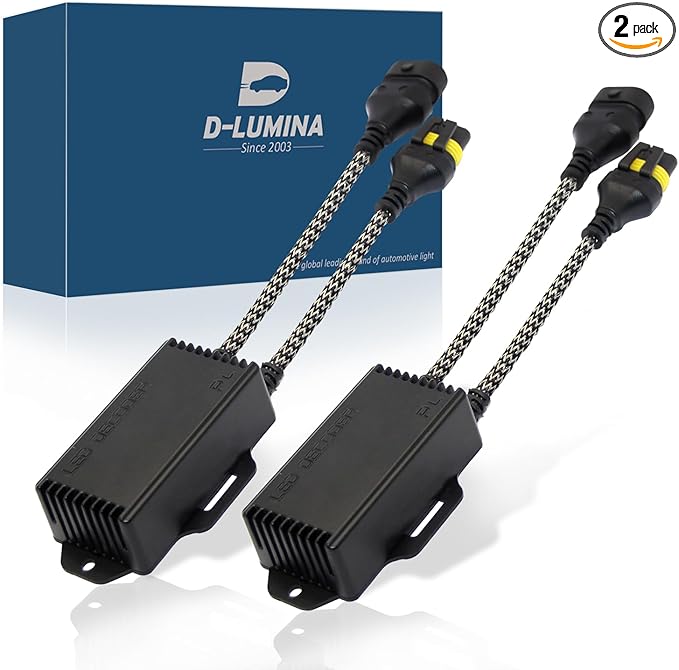 D-Lumina 90059006H10HB4 LED Canbus Decoder Anti Flicker Harness, Resistor Decoders Error Free, Computer Warning Canceller Capacitor, Pack of 2