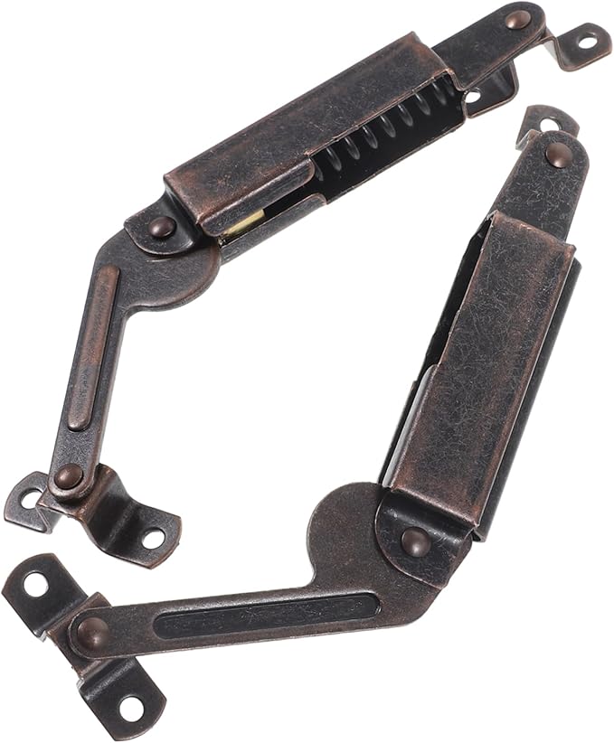 2pcs Lid Support Hinge Lid Stay Hinge for Boxes Toy Boxes Cedar Chests Cabinet Hardware Heavy-Duty Iron Construction Smooth Operation Easy Installation