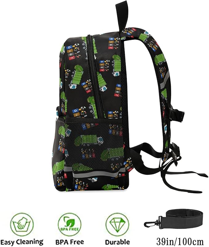 Cute space backpack with safety strap for boys and girls, space rocket with dinosaur design, helicopter, with safety strap, 01145, Cute