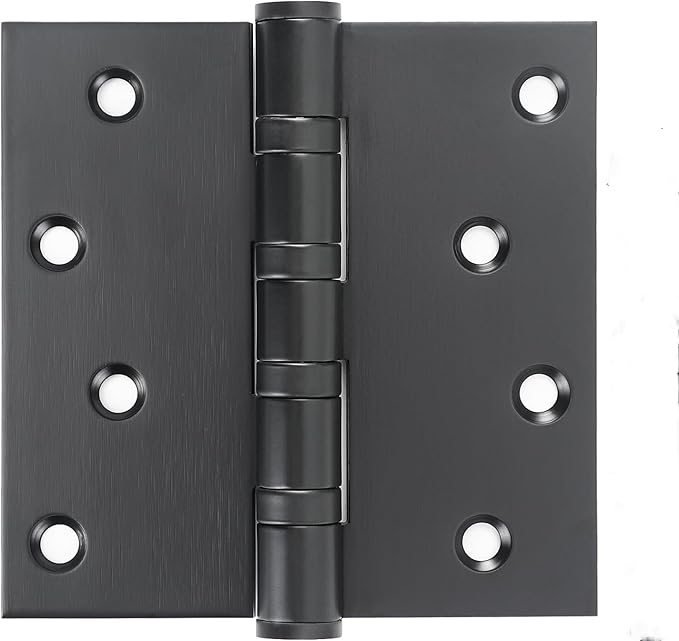 Black Exterior Door Hinges 4 Inch,Wide Throw Commercial Matte Door Hinges