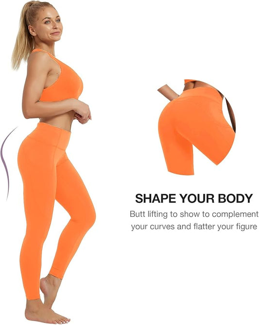 SP3LOPS Yoga Pants with Pockets for Women High Waisted Tummy Control Women's Buttery Soft Yoga Workout Leggings Running Pants