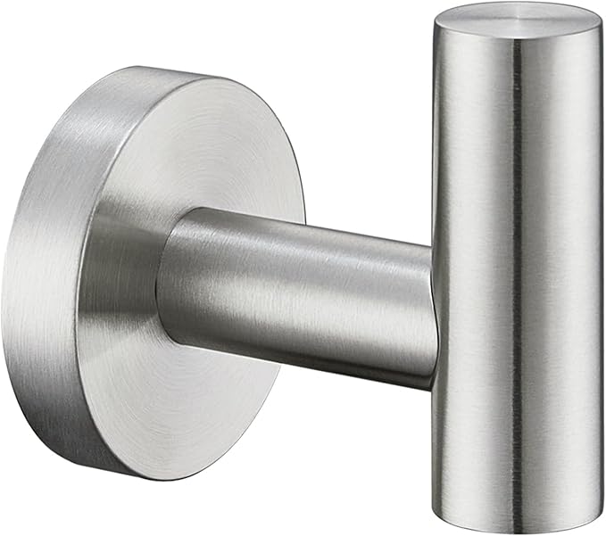 Angle Simple Robe Towel Hook, SUS 304 Stainless Steel Bathroom Hand Towel Coat Hook for Wall, Brushed Nickel