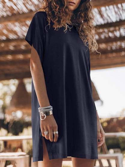 ANRABESS Women’s Summer T Shirt Dress 2026 Beach Vacation Travel Outfits Casual Simple Soft Mini Sundress Cover Up Clothes.
