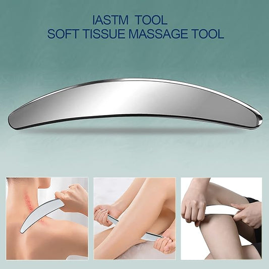 BYYDDIY 3 in 1 Stainless Steel Muscle Scraper Tools Set,Scraping Massage Tools for Physical Therapy,Derma Edge  GuaSha Massage Scraper Tool
