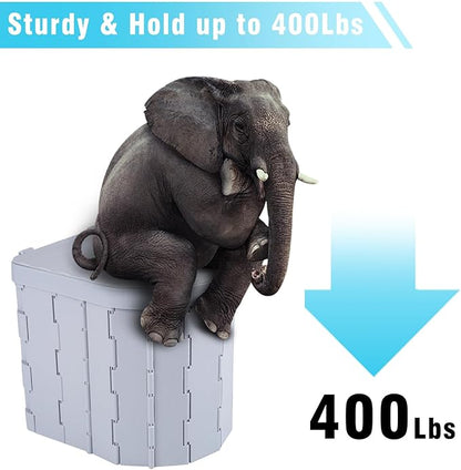 Portable toilet for camping, detachable folding toilet for travel, car, hiking, fishing, long trip, tent, beach, boat for adults and children, hygiene supplies