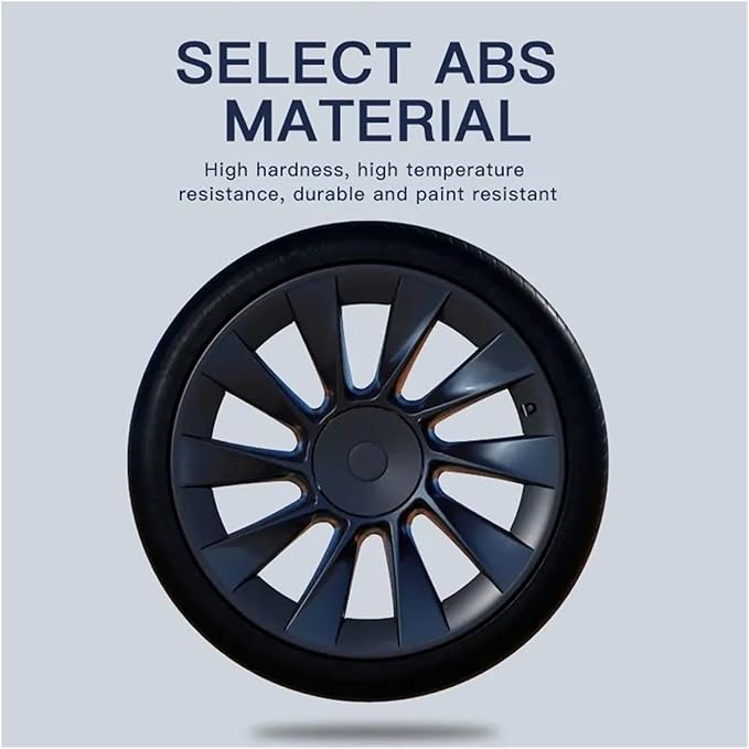 Compatible for Tesla Model 3/Y 2023 2022 2021 2020 Inch Wheel Protectors ABS Hubcap Patch Hub Cap Stickers Accessories Car Decals Exterior(Carbon Fiber Pattern)