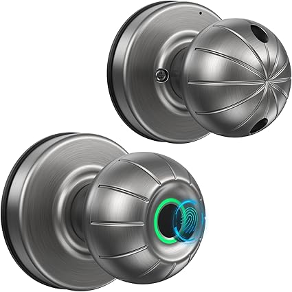 Smart Door Knob, Fingerprint Door Knob Biometric Fingerprint Smart Door Lock Keyless Entry Door Lock for Home, Office, Hotel, Bedroom, Garage, Pantry, Apartment