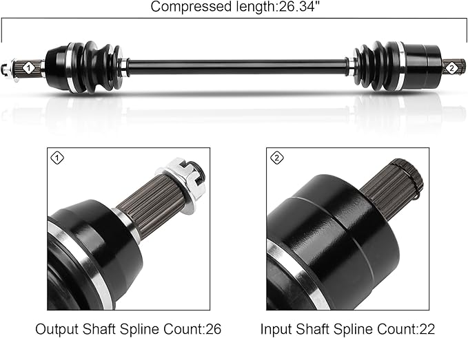 Front LR CV Axle For 2009-2010 For Polaris Ranger 500,2010-2017 For Polaris Ranger 800,2010-2012 For Polaris Ranger Crew 800,2012-2013 For Polaris Ranger Crew 900,2010-2012 For Polaris Ranger XP 800