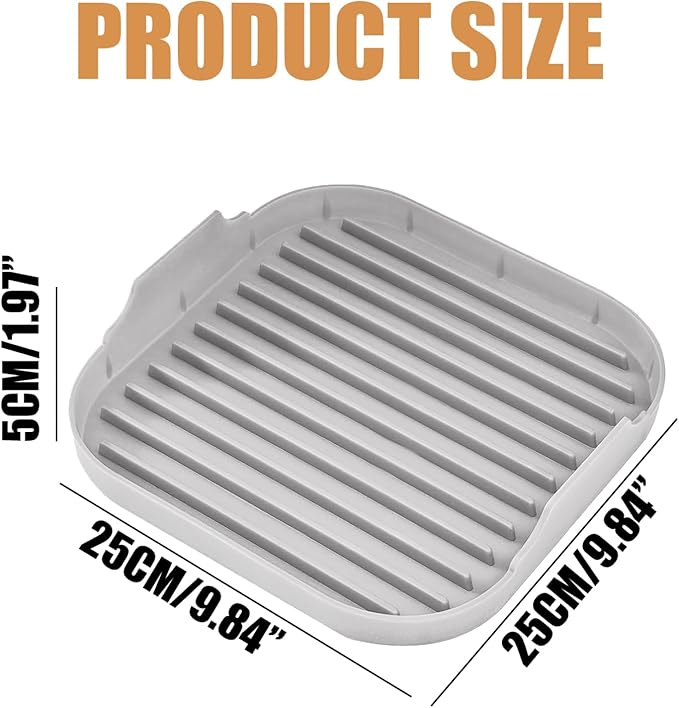 Bacon Cooker For Microwave Oven Food-Grade Silicone Microwave Bacon Tray Non Stick Bacon Tray with Grooves Dishwasher Safe Easy Bacon Maker 9.8x9.8x2 Inch Grey, Bacon Cooker