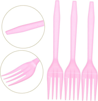 Elegant Pink Forks 20pcs Party Forks Disposable Utensils for