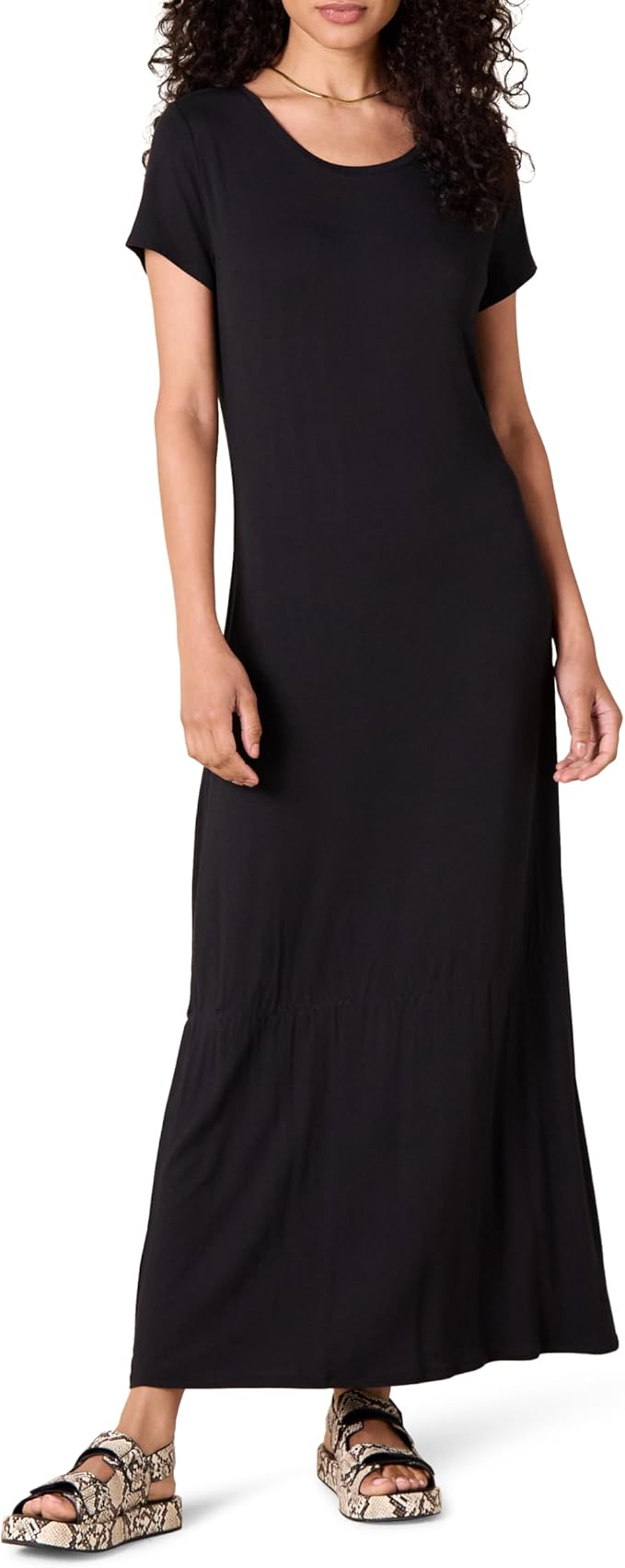 Essentials Women's Short-Sleeve Maxi Dress, Flowy