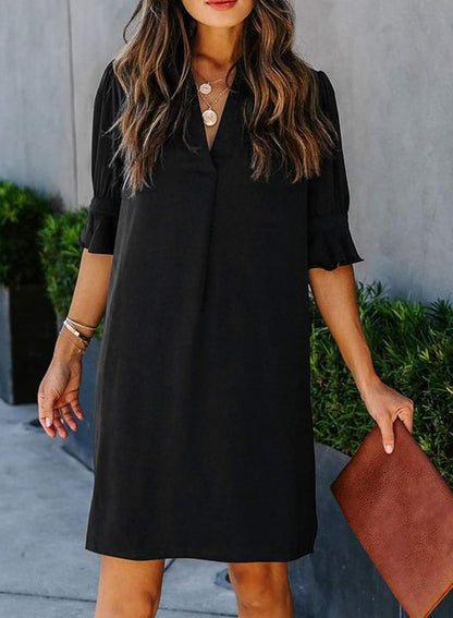 These QACOHU summer dresses feature a flattering V-neck, ruffled sleeves, and a flowy, swing silhouette - perfect for warm weather wear.