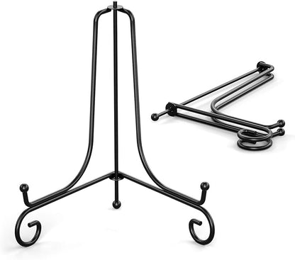 TR-LIFE 4 Pack Plate Stands for Display - 4 Inch Plate Holder Display Stand  Metal Easel Stand for Picture Frame, Decorative Plates, Book, Photo, Collectibles (4 Pack)