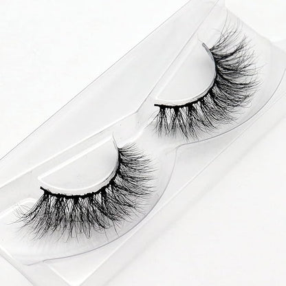 Veleasha Mink Lashes Natural Look False Eyelashes 8-15mm Reusable Lightweight Real Siberian Mink Lashes for Daily Use 1 Pair Pack (6D51)