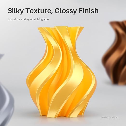 ELEGOO Silk PLA Filament 1.75mm Silver Grey 1KG, 3D Printer Filament Dimensional Accuracy - 0.02mm, 1kg Plastic Spool(2.2lbs) 3D Printing Filament Fits for Most FDM 3D Printers