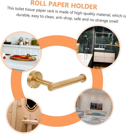 1 Set Wall Mounted Toilet Paper Holder Durable Tissue Rack with Screw Mounting and Practical for Bathrooms Modern Design with End Disc to Prevent Roll Fall