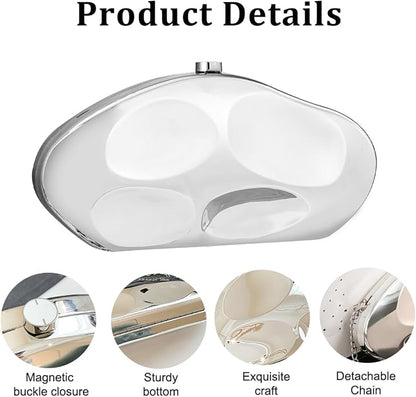 Acrylic Clutch Purse for Women Formal Evening Bag Shell Shape Clutch Handbags with Chain for Party Wedding Prom