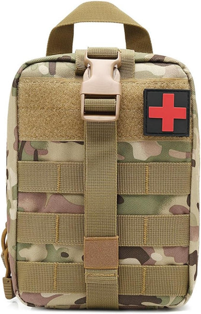 Molle Pouch, Tactical Tear Away Medical Pouch Empty, Military First Aid Pouch Bag Only for Camping Hiking Travel Color