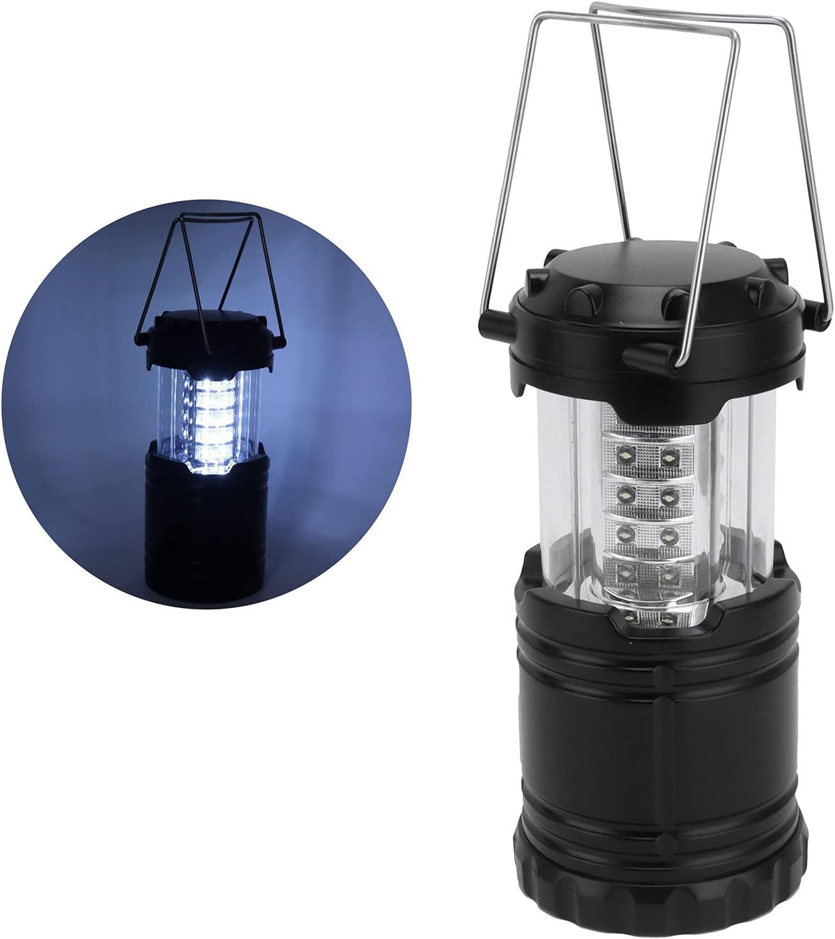Hyuduo 30LEDs Portable Camping Lamp Tent Light Outdoor Light Battery Powered with ABS Shell Compass Level for Hiking Camping Emergency