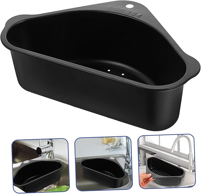 Kitchen Sink Food Drain Basket Triangle Design Easy to Assemble Drying Basket