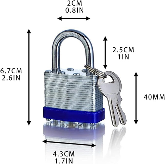4 Pack Keyed Alike Padlocks High Security Padlocks with Same Keys Heavy Duty Padlock with Keys Locks with Same Keys Outdoor Use All Weather Resistant