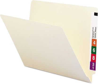 Smead 24100 Shelf Folders Straight Cut Single-Ply End Tab Letter Manila 100/Box
