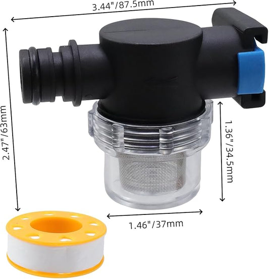 Water Pump Strainer Filter Set RV Replacement 3/4Inch RV Water Pump Strainer