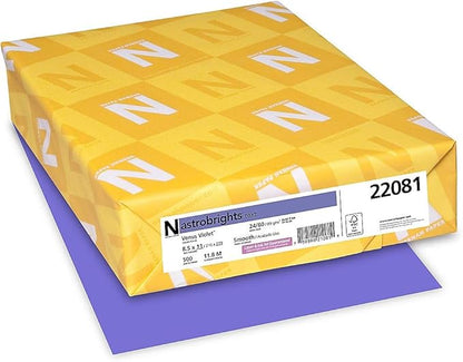 Neenah Paper 22081 Color Paper, 24lb, 8 12 x 11, Venus Violet, 500 Sheets