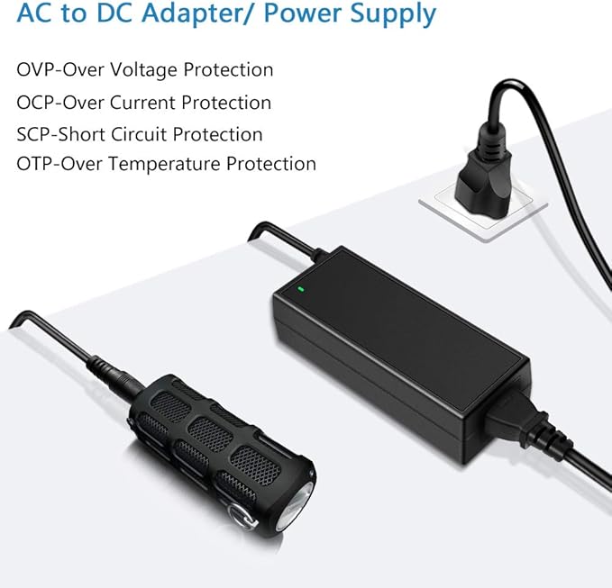 SHNITPWR 12V 5A 60W Power Supply Adapter AC DC Converter 100V240V to 12 Volt 5 Amp Transformer 5.5x2.5mm Plug for 5050 3528 LED Strip Light 3D Printer LED Driver CCTV Security System LCD Monitor