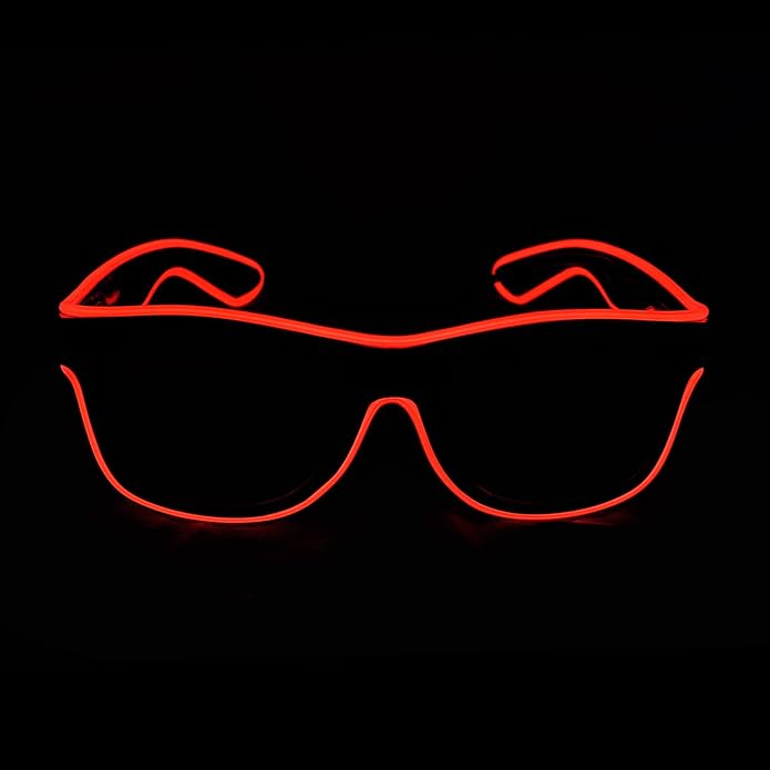 Aquat Light up EL Wire Neon Rave Glasses Glow Flashing LED Sunglasses Costumes for Party, EDM, Halloween RB01